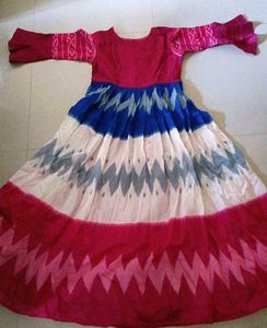 💥🆕️ Ikat and Patola Print Ethnic Silk Gown