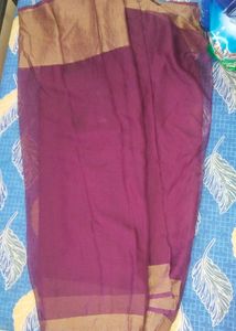 Maroon saree border golden, south style sare
