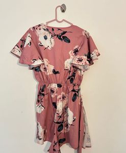 Floral Ruffle Sleeve Romper