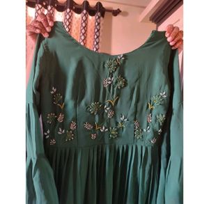 beautiful green gown with duppata