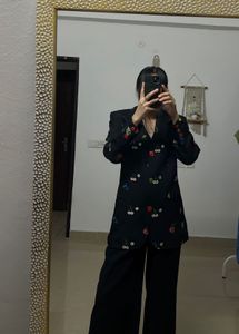 Fairy FLORAL Hand EMBROIDERED Vintage  Blazer