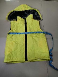 Yellow Hooded Vest woolen