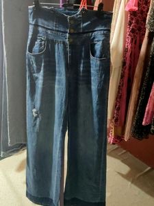 Wide Leg Denim Jeans