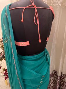 Elegant Teal Saree