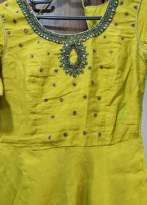 Festive Long Ethnic Dress With Pant
