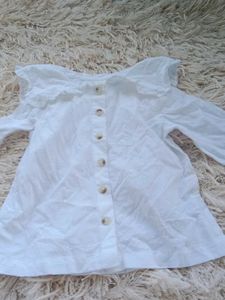 Cute White Button-Up Top