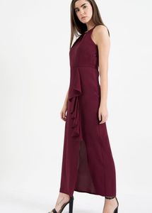 Faballey Halter Neck Dress With Slit