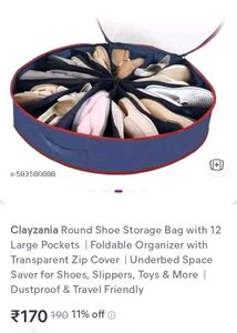 Round Shoe Storage under bed Organizer