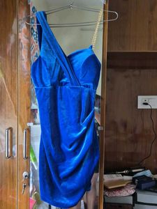 Royal Blue Velvet Mini Dress
