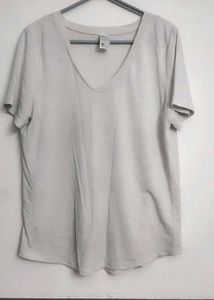 Off White V-Neck T-Shirt
