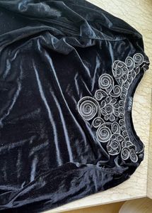 Black Velvet Long Sleeve Tunic