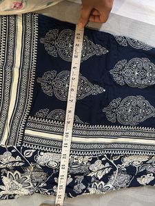Navy &amp; White Printed Dress