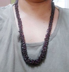 Garnet Chip Necklace with pure silver clasp