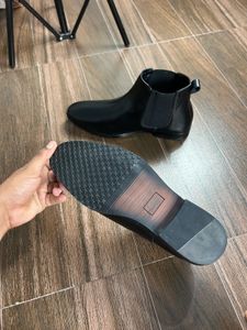 Black Leather Chelsea Boots