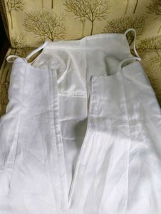 White Gown/ Wedding Dress With Black Slit Design
