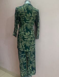 Green Floral Cord Set