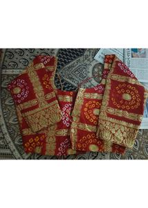 heavy work bandhej saree with zari weaving