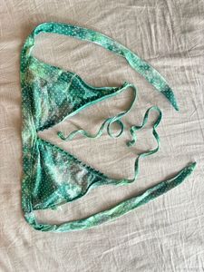 Green Polka Dot Bikini Top