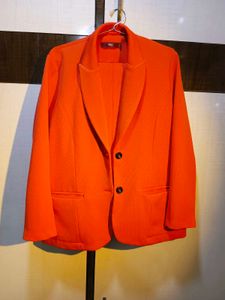 Orange Blazer Pants Set/ Co ord Set