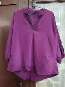 New Party' Wear Stylish Purple Top In Xl Size