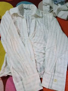 Striped Tie-Front Blouse