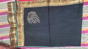Elegant Green n black Saree