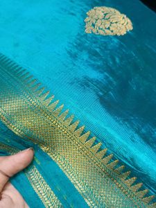 Turquoise Green Saree