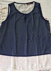 Blue Polka Dot Tank Top
