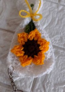 Sunflower Crochet Keychain