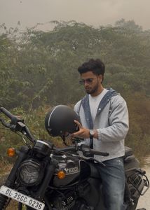 Men's Blue Hooded Jacket double sided