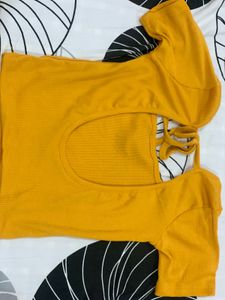 Ribbed Tie-Back Crop Top