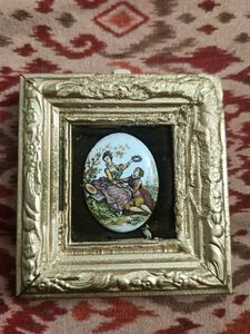 Vintage Framed Porcelain Miniature