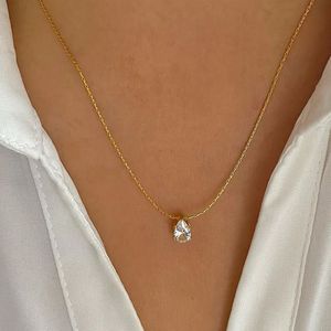 Tear Drop Solitaire Neckchain Anti-tarnish