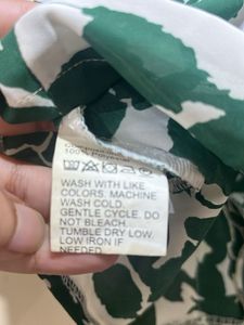 Floral Green &amp; White Top