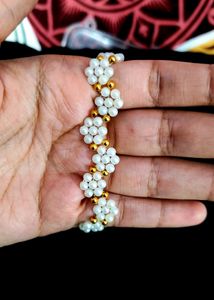 FREE SHIPPING...2 Pearl & Gold Beaded Bracelet