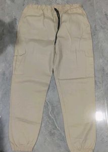 Beige Cargo Joggers
