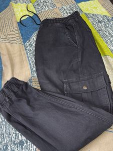 Black Cargo Joggers