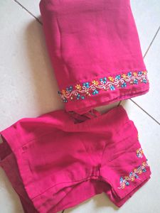 Women Festive Saree and Blouse Combo