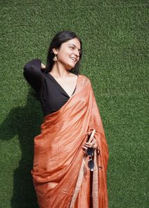 Elegant Orange Silk Saree