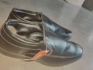 Black Leather Slip-On Dress Shoes