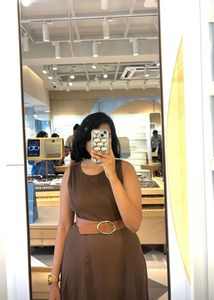 Brown Ribbed Dress