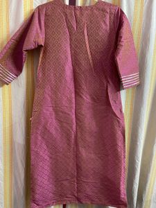 Magenta pink straight kurta