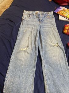 Wide Leg Ripped Jeans