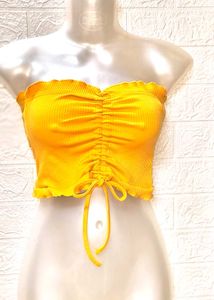 New Unused Piece Shein Yellow Tube Crop Top