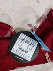 Clovia Maroon Bra With Transparent Straps