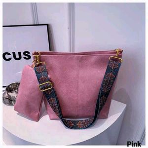 Grey Handbag with Colorful Strap