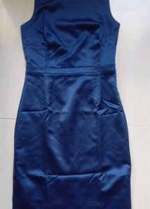 Navy Blue Satin Dress