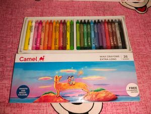 Camel Extra Long Wax Crayons 26 Shades Pack Of 2