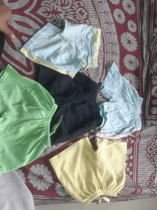 Combo Of Kids Shorts  Till 18 Months You Can Use  Only Green One Has Small  Stain  That To  Other Dress  Color  Sticked To This One  And  All  Elastics Are Good In  Condition Hardly Used  4 To 5Times