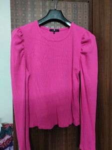 Pink Puff Sleeve Top